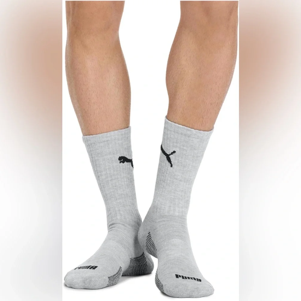 PUMA Men’s Athletic Crew Socks 8 Pack Size 10-13 Cushioned Moisture Wicking NWT